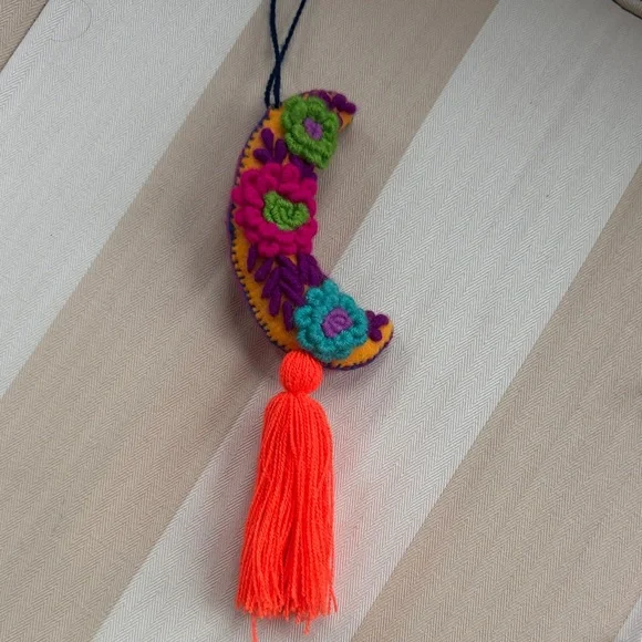 Handmade Moon & Rainbow Tassel Charms - Bright Multicolor - Picture 5 of 7